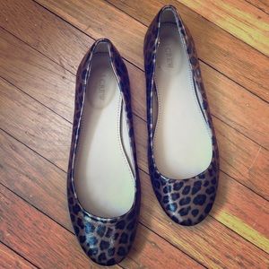 JCrew Patent Leather Ballet Flats / Leopard / 6.5